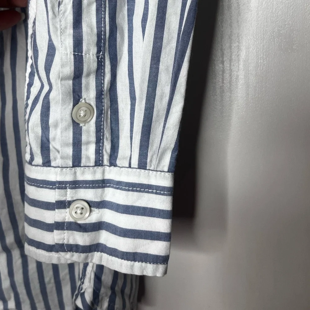 GAP KIDS Blue and White Striped Button Down Shirt